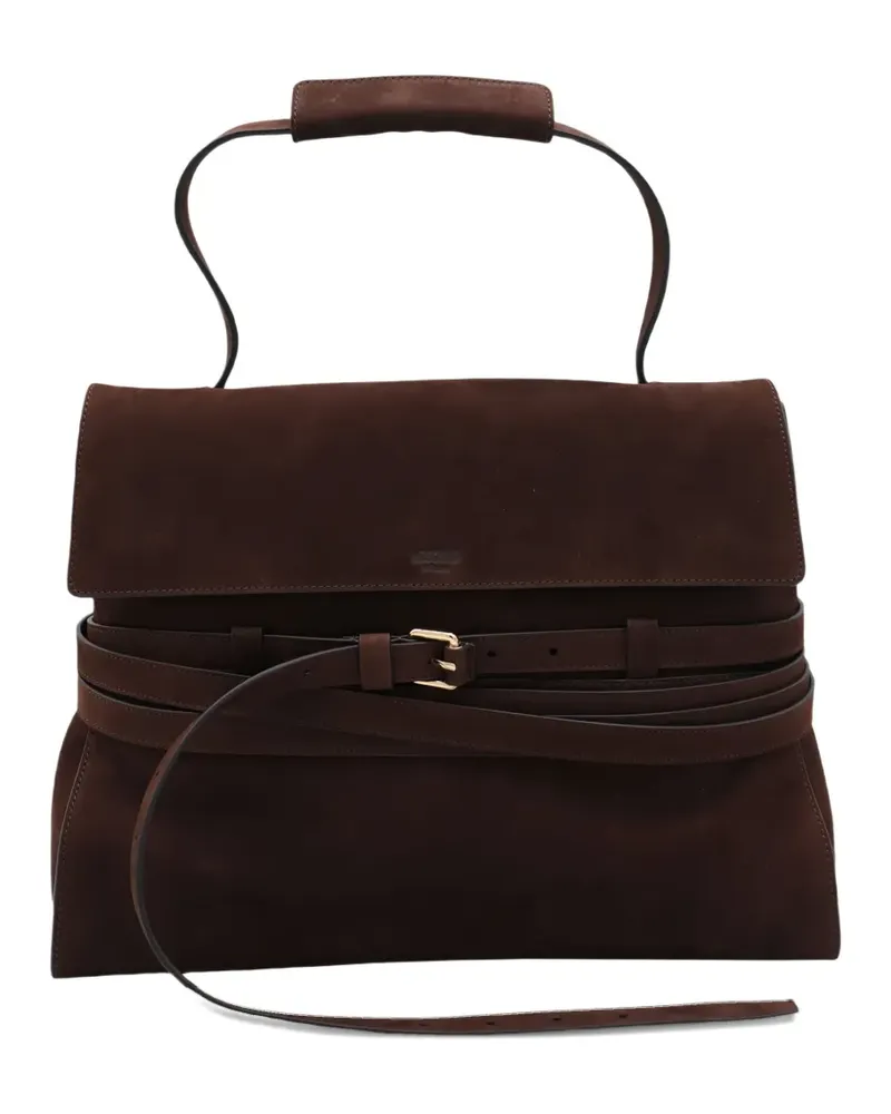 Moschino buckle-detail tote bag - Braun Braun