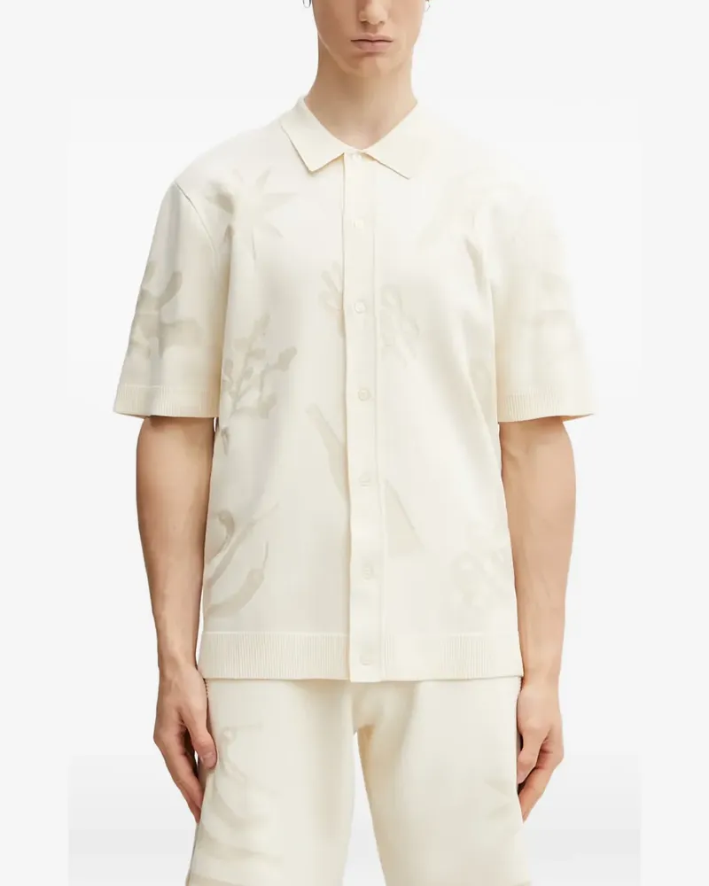 Filling Pieces intarsia-knit short-sleeve shirt - Nude Nude