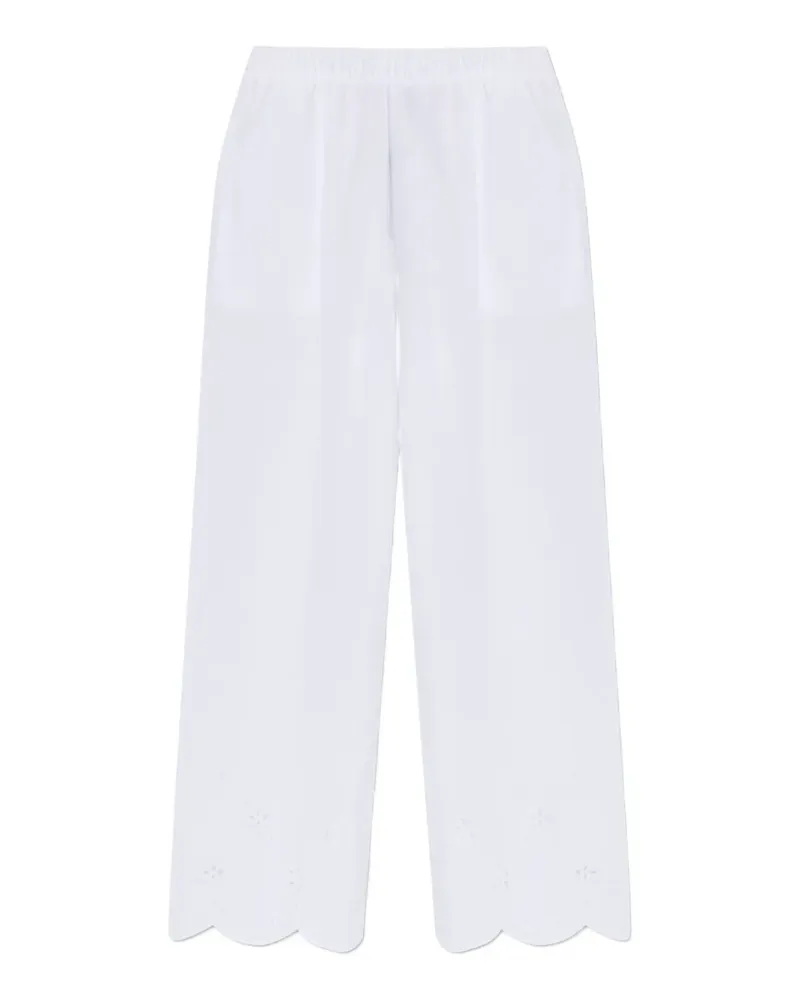 Hanro broderie anglaise scalloped trousers - Weiß Weiß