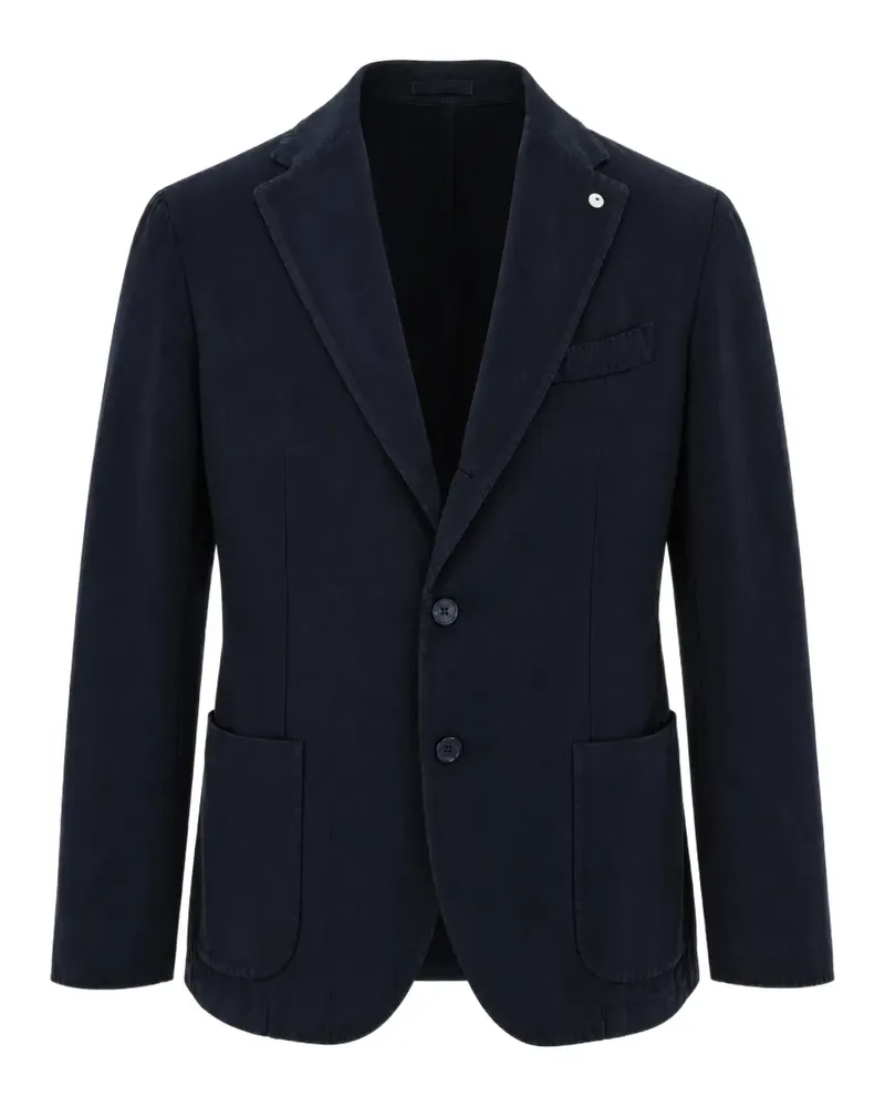 Luigi Bianchi Mantova Einreihige Jacke mit fallendem Revers - Blau Blau