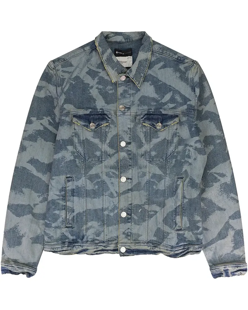 PURPLE BRAND Blue" Jeansjacke mit Knitteroptik - Blau Blau