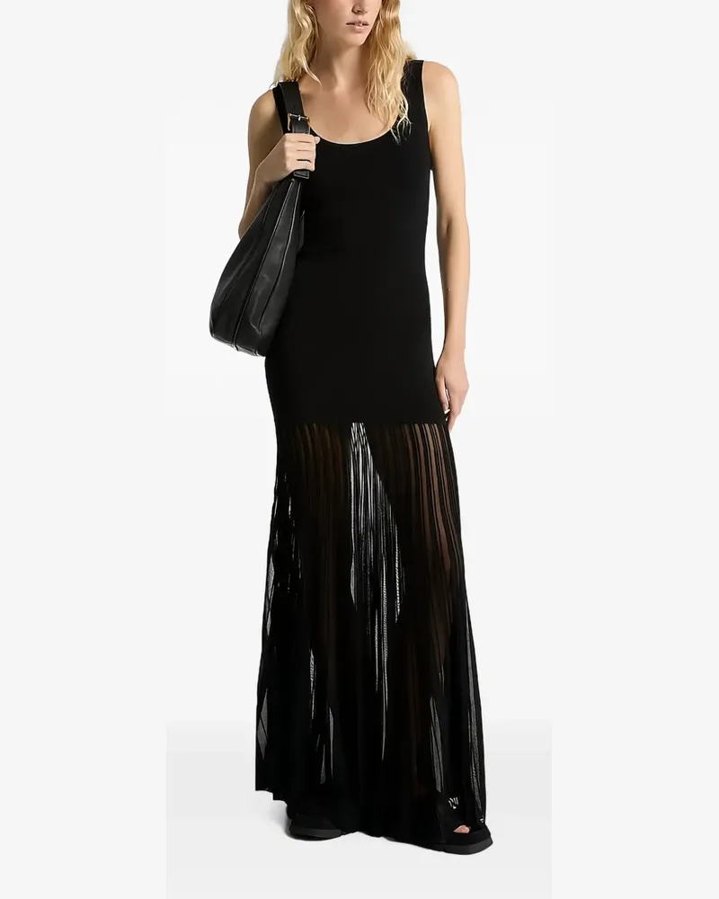 Michael Kors Maxikleid mit semi-transparenten Einsätzen - Schwarz Schwarz