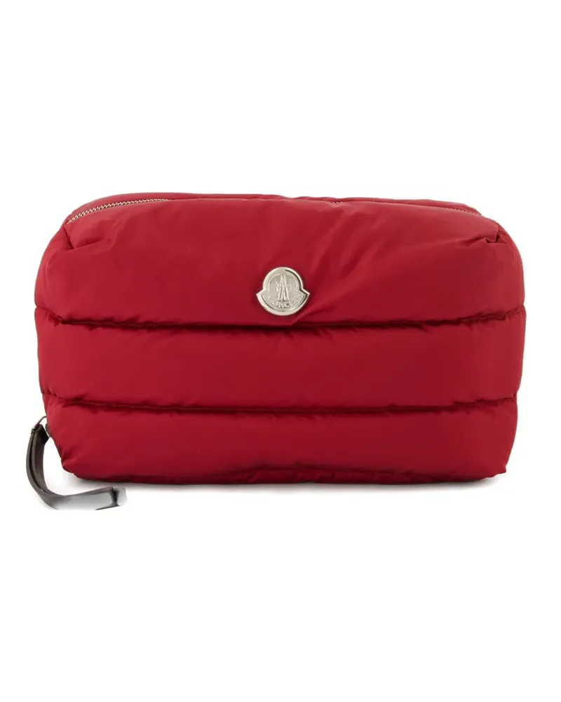 Moncler Gesteppte Caradoc Kosmetiktasche mit Logo-Schild - Rot Rot