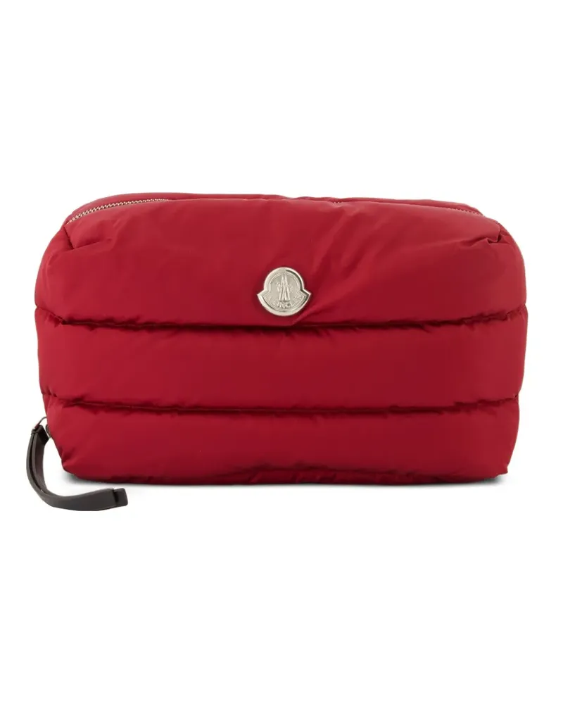Moncler Gesteppte Caradoc Kosmetiktasche mit Logo-Schild - Rot Rot