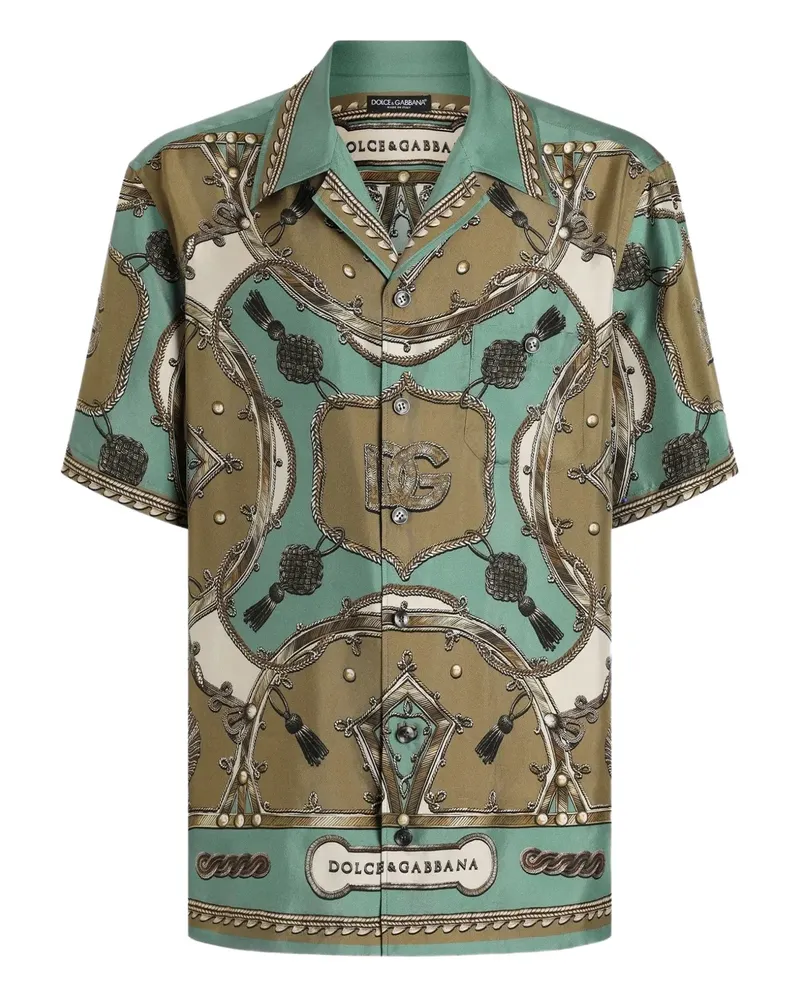 Dolce & Gabbana Hemd mit grafischem Print - Grün Grün