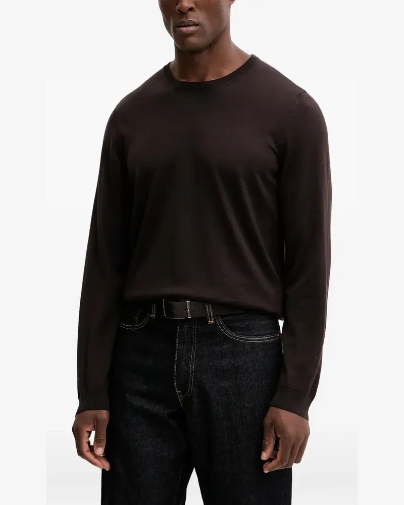 HUGO BOSS Leno Pullover mit rundem Ausschnitt - Braun Braun