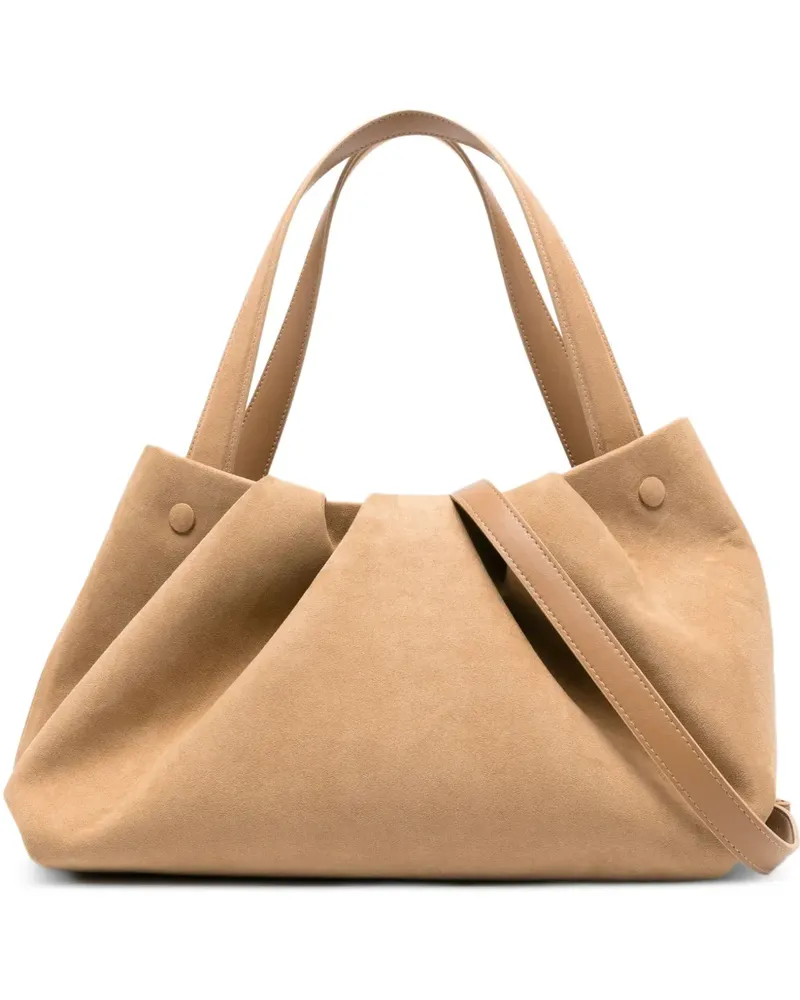 THEMOIRÈ Tote Bag aus Wildleder mit Falten - Nude Nude