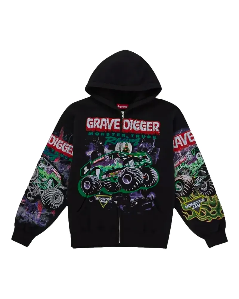 Supreme Being Monster Jam Grave Digger hoodie - Schwarz Schwarz