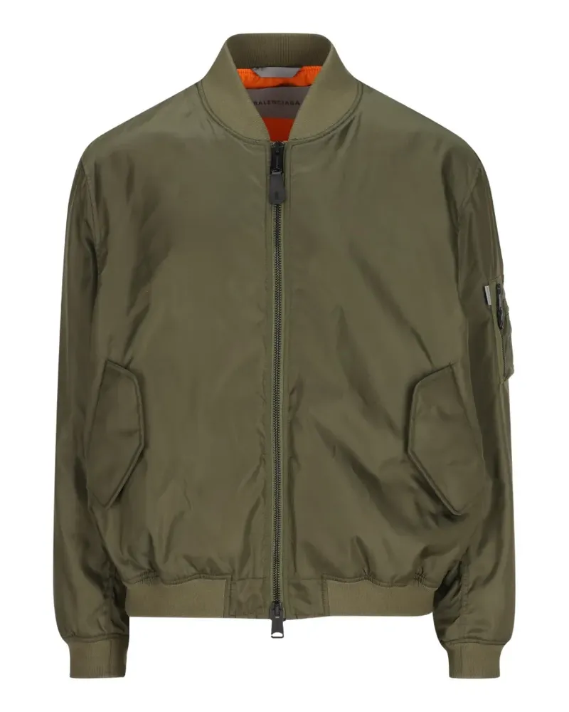 Balenciaga Schulterfreie Oversized-Bomberjacke - Grün Grün