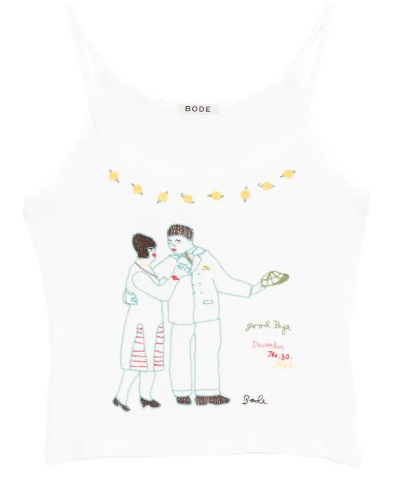 BODE Companion embroidered tank top - Weiß Weiß