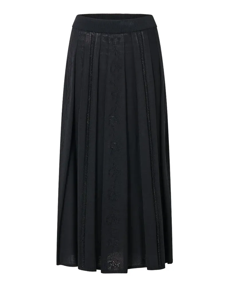 Camilla pleated knit midi skirt - Schwarz Schwarz