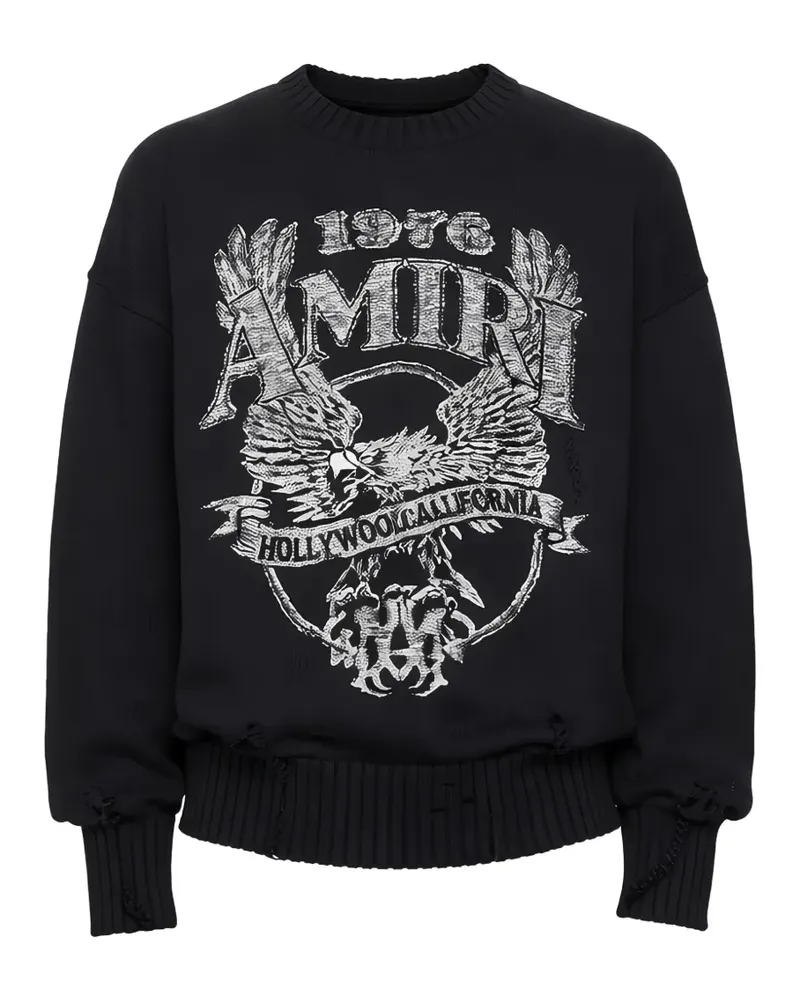 Amiri graphic-print distressed sweater - Schwarz Schwarz