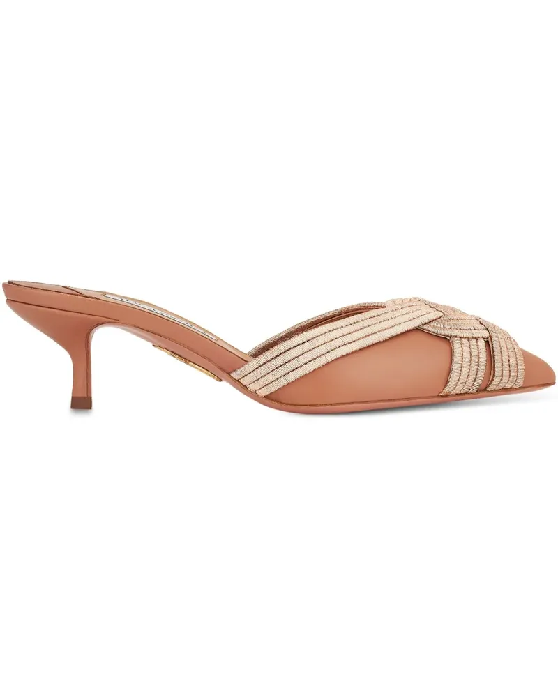 Aquazzura Felix Mules 50mm - Rosa Rosa
