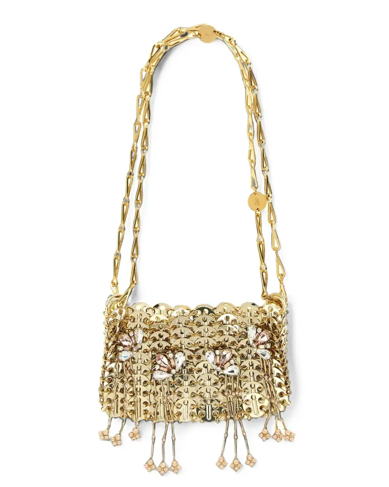 Paco Rabanne 1969 nano crystal-embellished shoulder bag - Gold Gold