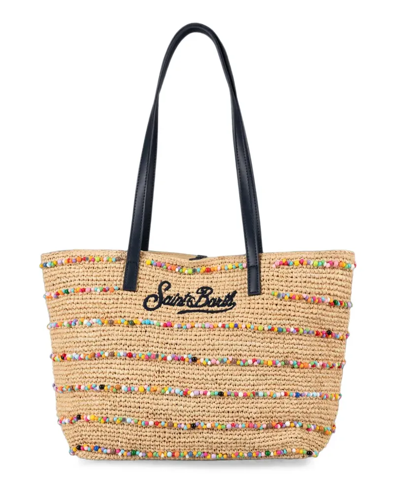 MC2 Saint Barth Tote Bag mit Perlen und Logo - Nude Nude