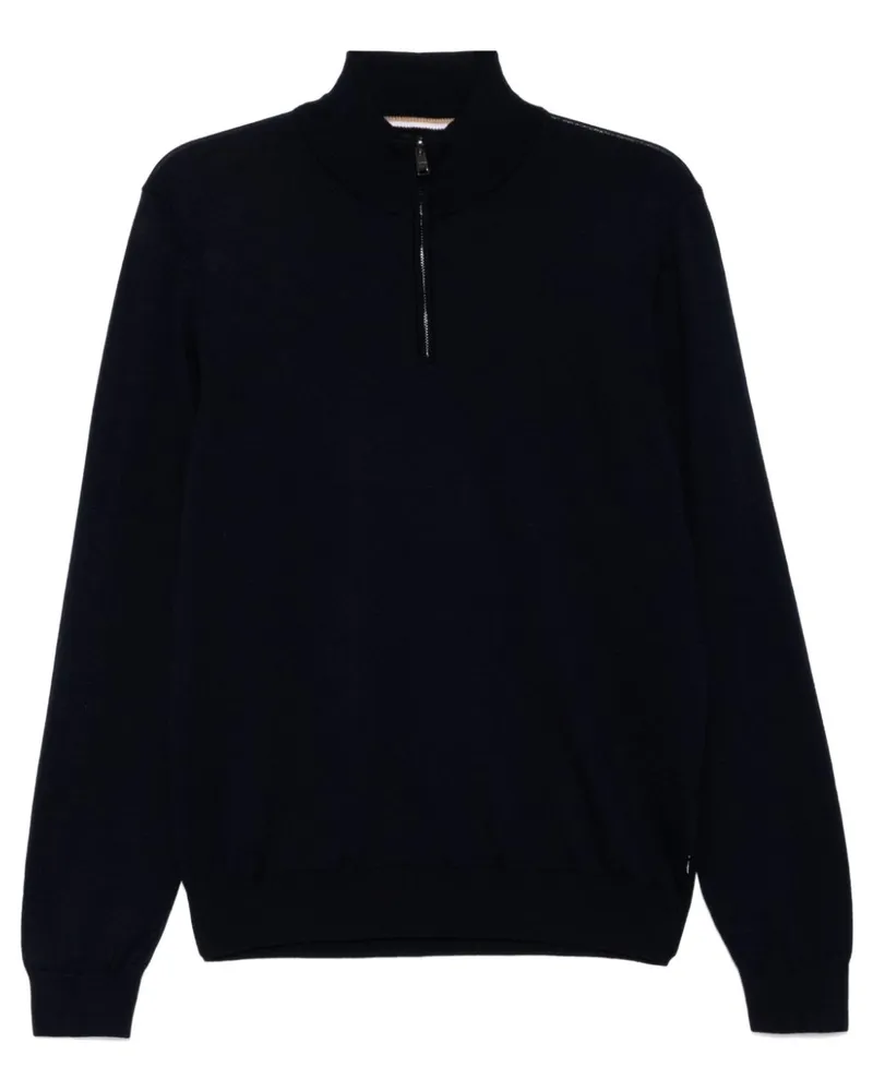HUGO BOSS Pullover mit Reißverschluss - Blau Blau