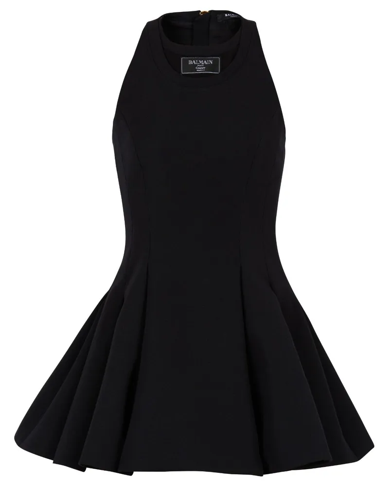 Balmain Minikleid mit Logo-Patch - Schwarz Schwarz