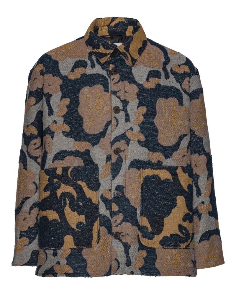 Henrik Vibskov Jacke mit Blumenmuster - 180 Goat Navy 180