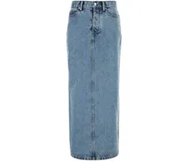 Verzierter Jeansrock - Blau