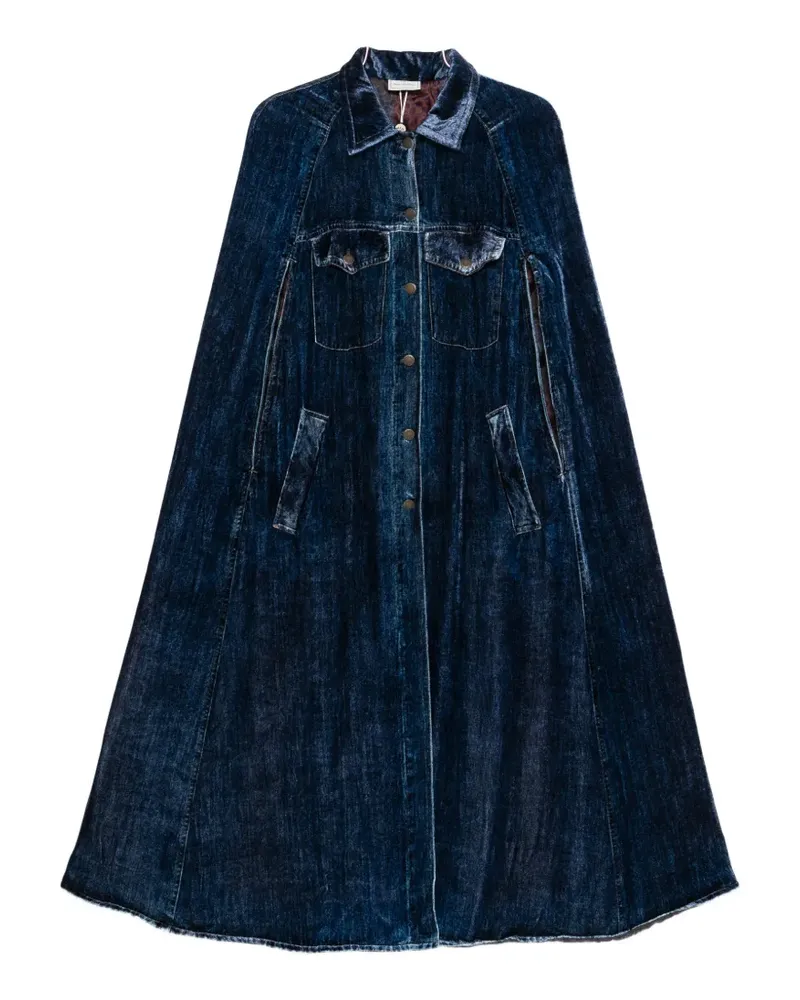 Pierre-Louis Mascia Kandox Cape mit Samteffekt - Blau Blau