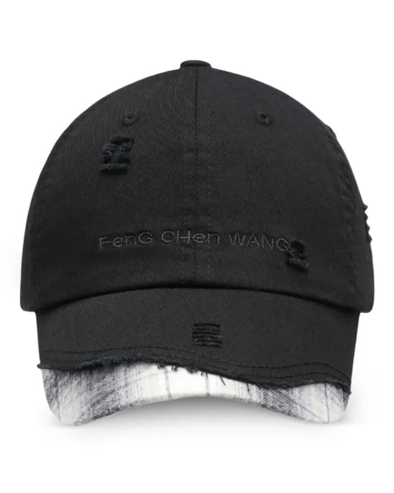 Feng Chen Wang Baseballkappe im Distressed-Look - Schwarz Schwarz