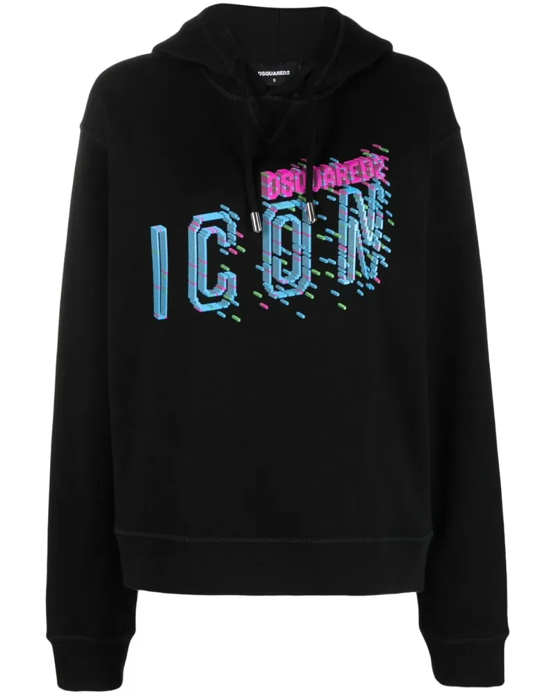 Dsquared2 Hoodie mit Logo-Print - Schwarz Schwarz