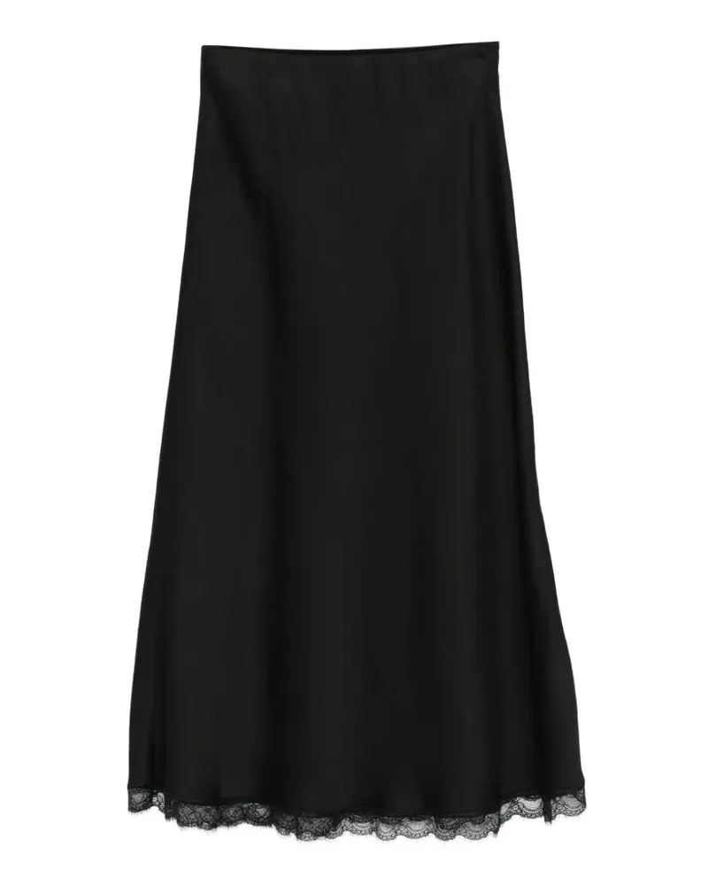 Drykorn Ura lace-trim midi skirt - Schwarz Schwarz