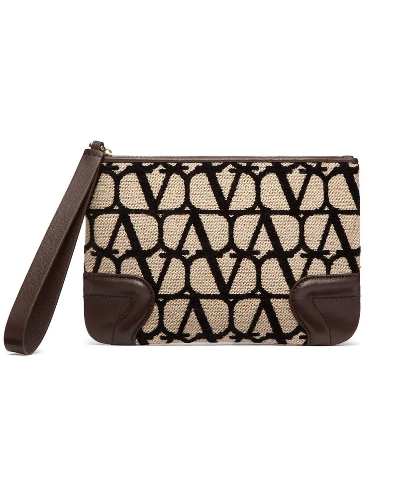 Valentino Garavani Clutch mit Monogrammmuster - Nude Nude
