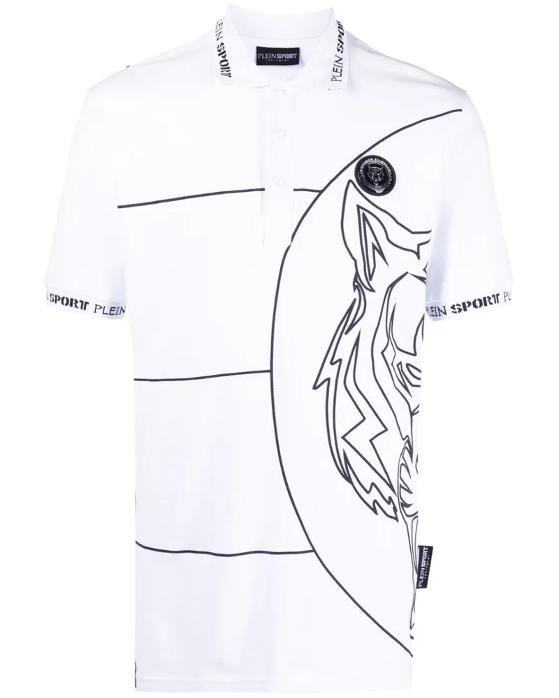 Philipp Plein Poloshirt mit Tiger-Print - Weiß Weiß