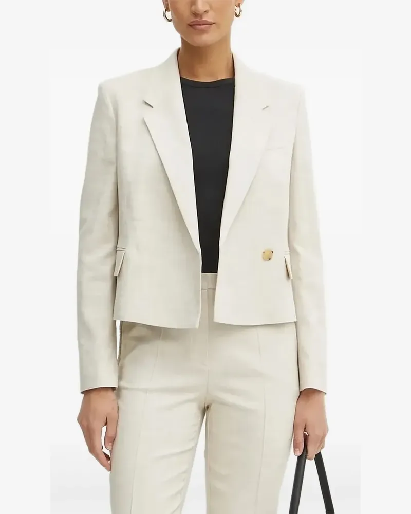 HUGO BOSS Einreihiger Blazer mit ausgefransten Kanten - Nude Nude