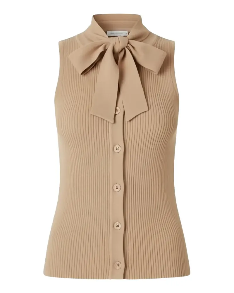 Pinko Geripptes Tanktop mit Krawatte - Nude Nude