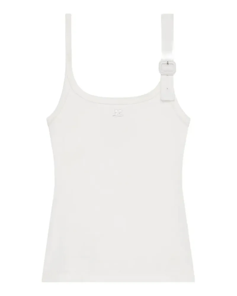 Courrèges Top mit Schnalle - Weiß Weiß