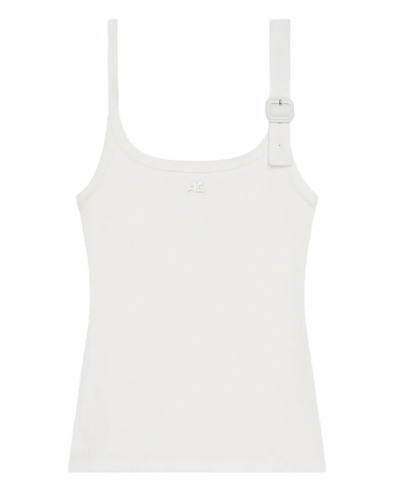 Courrèges Top mit Schnalle - Weiß Weiß