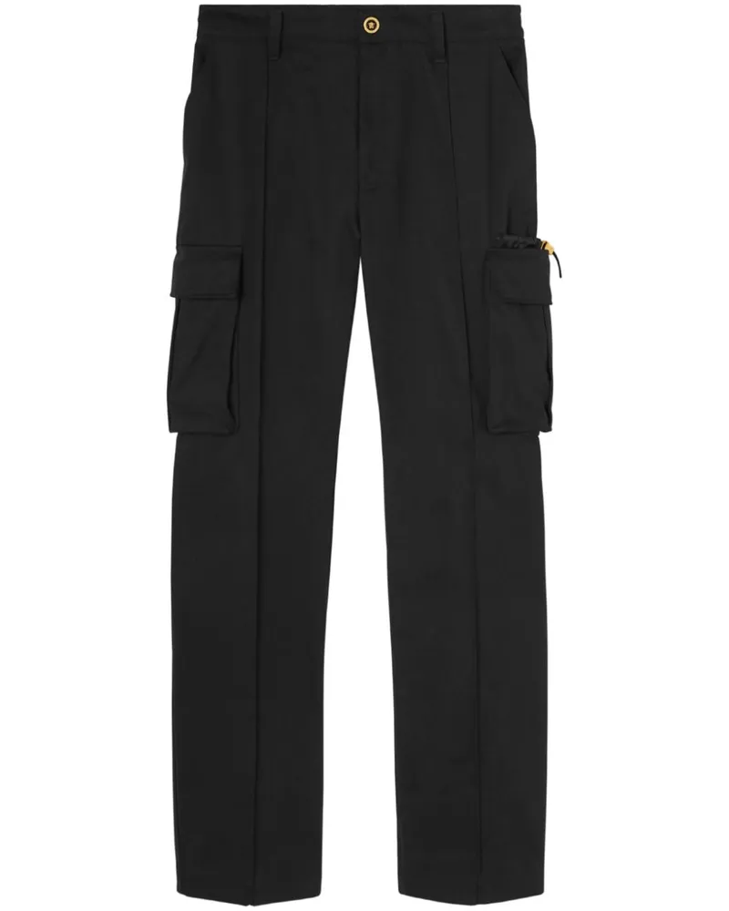 Versace Baggy-Hose mit Bügelfalten - Schwarz Schwarz