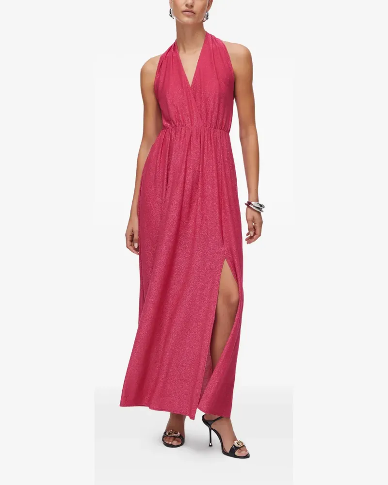 Liu Jo lurex V-neck maxi dress - Rosa Rosa