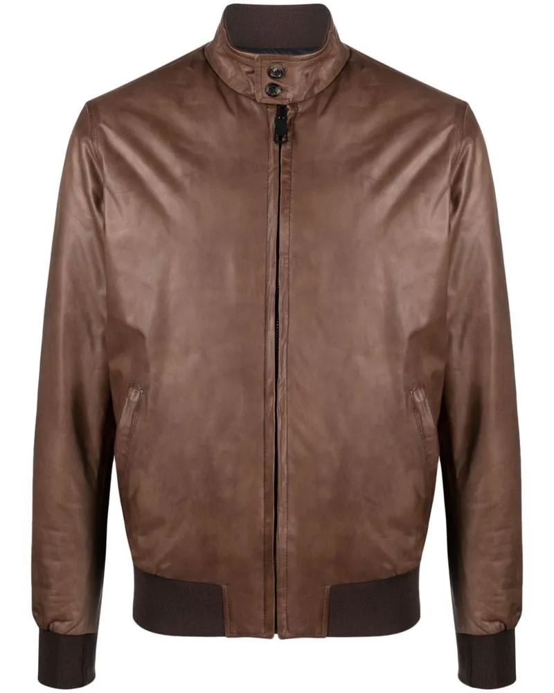 Dell'oglio Bomberjacke aus Leder - Braun Braun