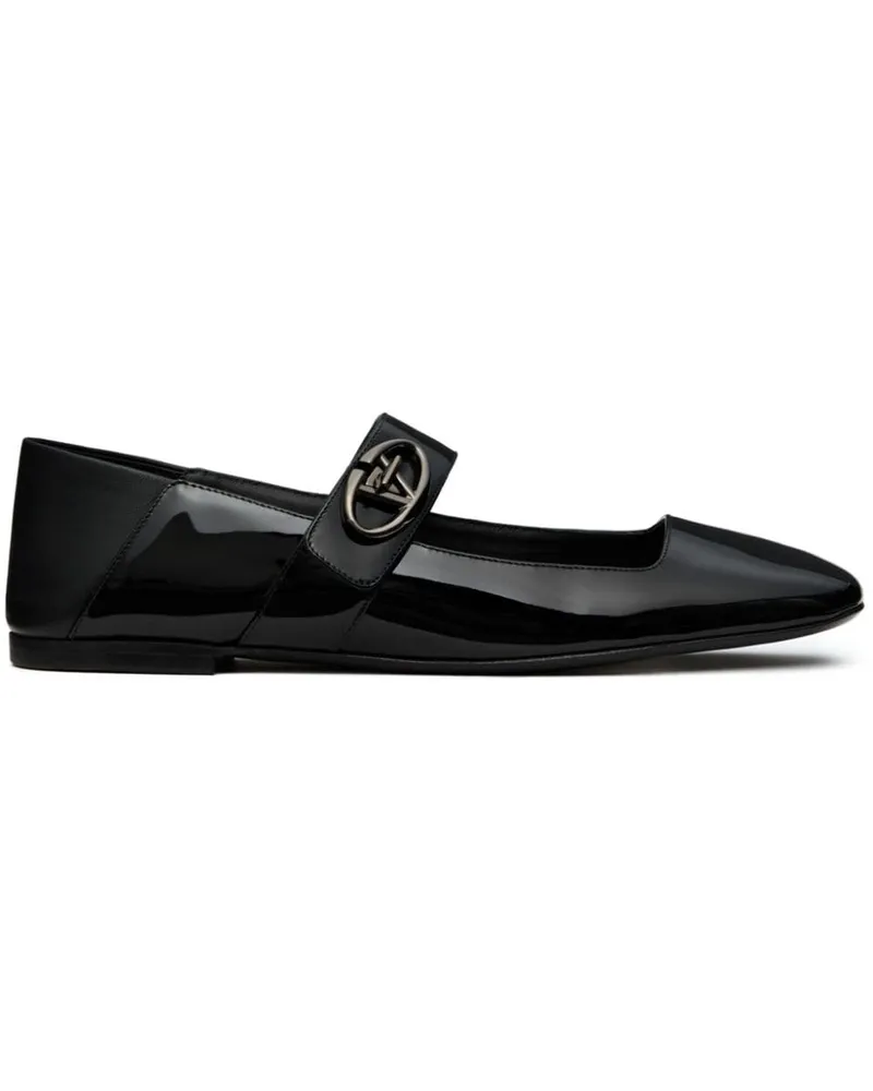 Valentino Garavani VLogo Locket Mary Janes Ballerinas - Schwarz Schwarz