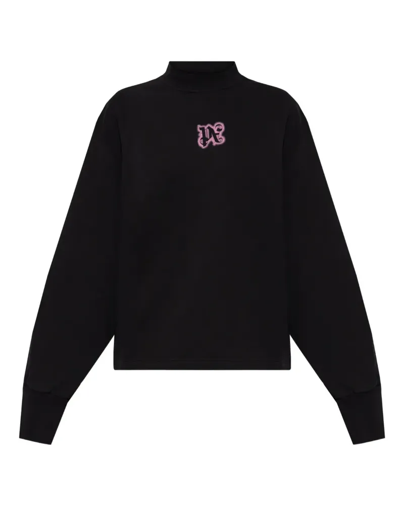 Palm Angels Stehkragen-Sweatshirt mit Logo - Schwarz Schwarz