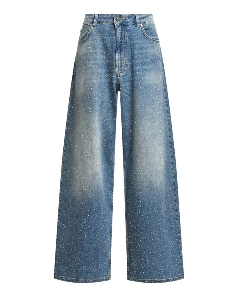 Essentiel Wide-Leg-Jeans mit Strass - Blau Blau
