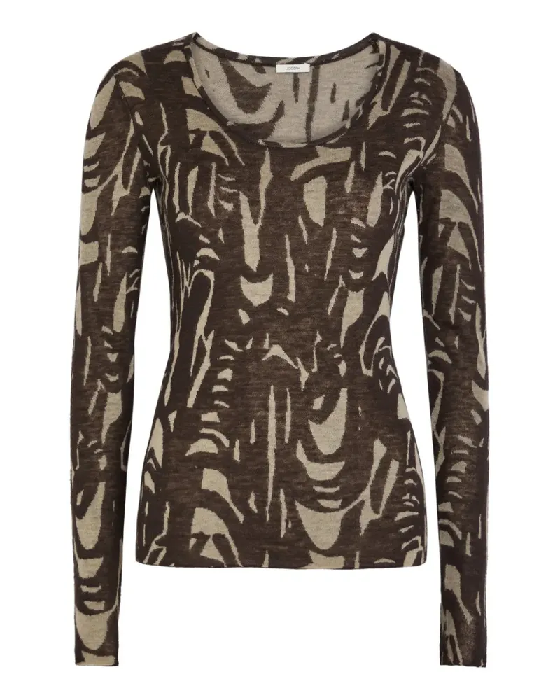 Joseph Villa Cashair abstract-pattern long-sleeve top - Braun Braun