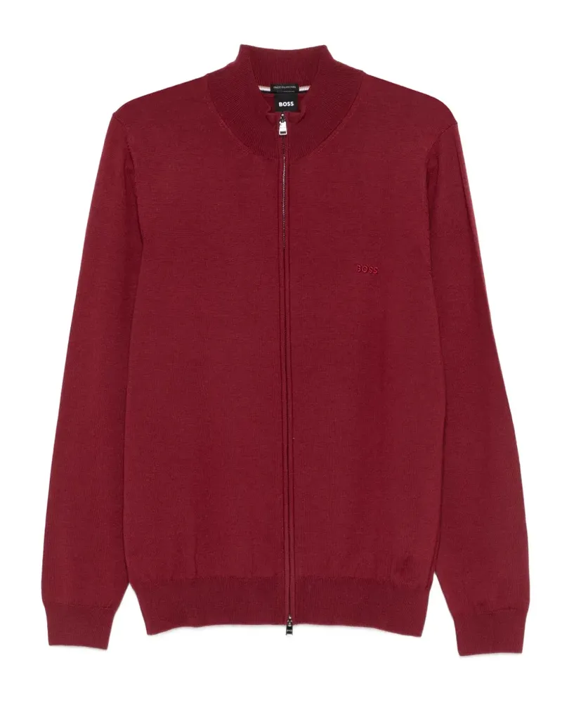 HUGO BOSS zip plain cardigan - Rot Rot