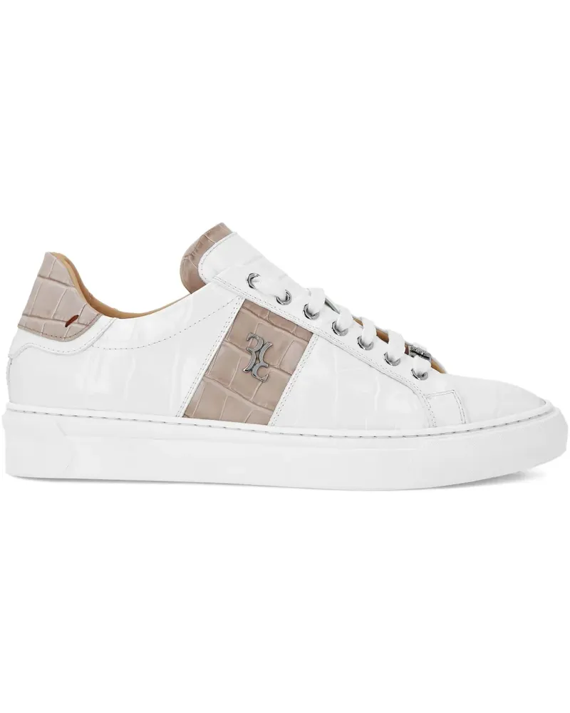 Billionaire Sneakers mit Kroko-Optik - Weiß Weiß