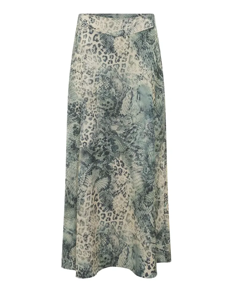 ba&sh Ciria snakeskin-print maxi skirt - Blau Blau