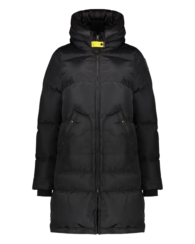 Parajumpers hooded logo-patch down jacket - Schwarz Schwarz