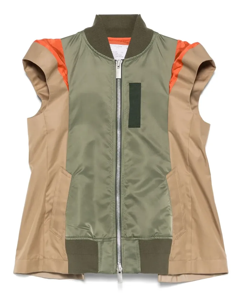 Sacai Twill-Weste aus Gabardine - Grün Grün