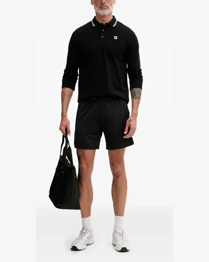 Fila Langärmeliges Biella Poloshirt - Schwarz Schwarz