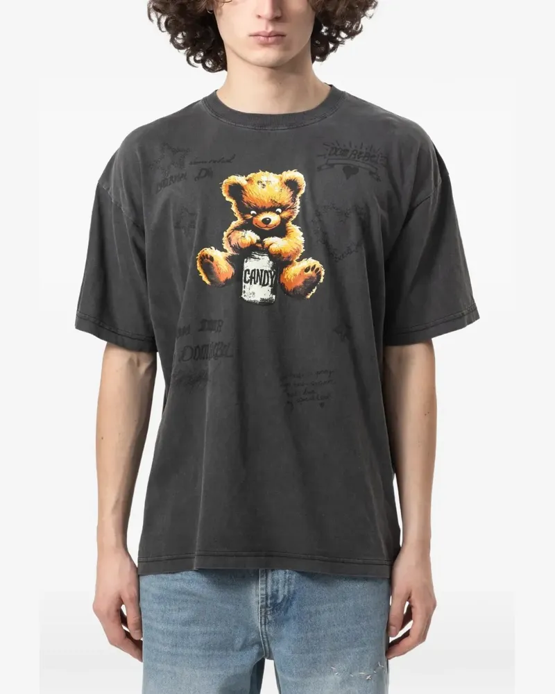 DOMREBEL Treats T-Shirt mit Teddy-Print - Grau Grau