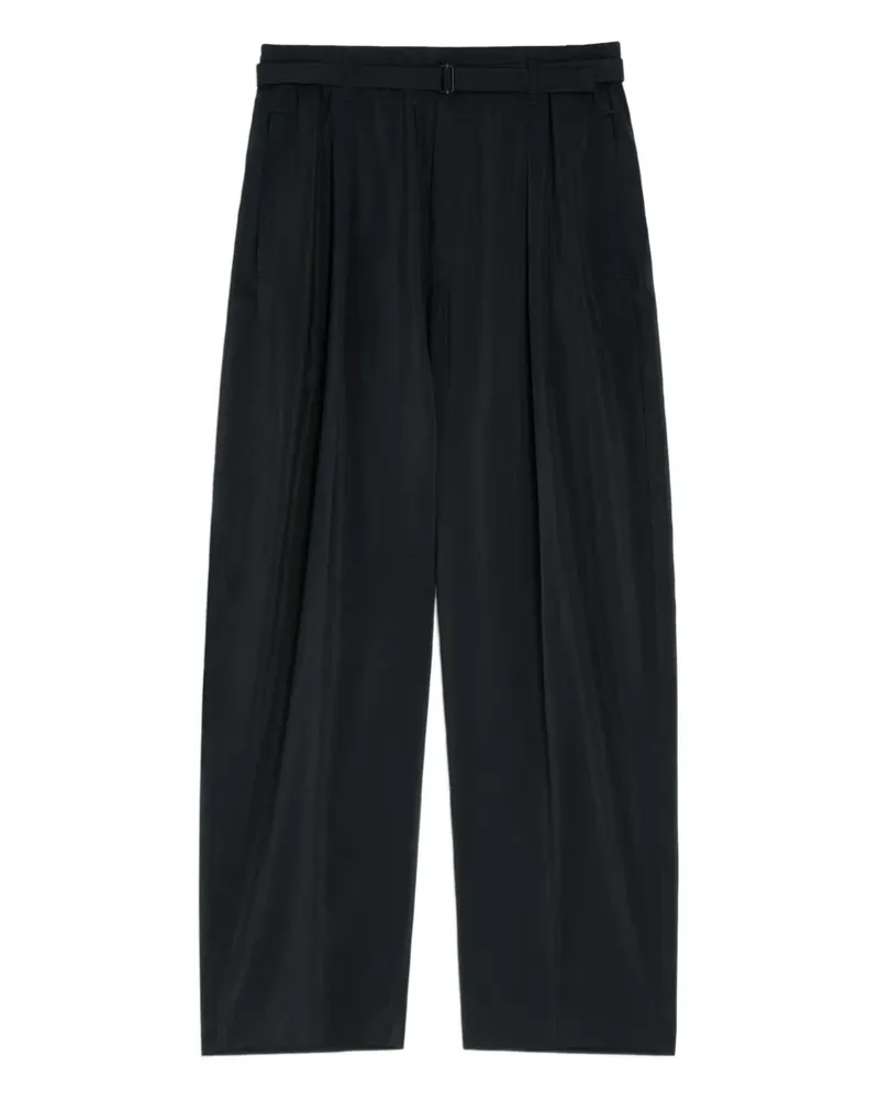 Christophe Lemaire Plissierte Hose mit Gürtel - Schwarz Schwarz