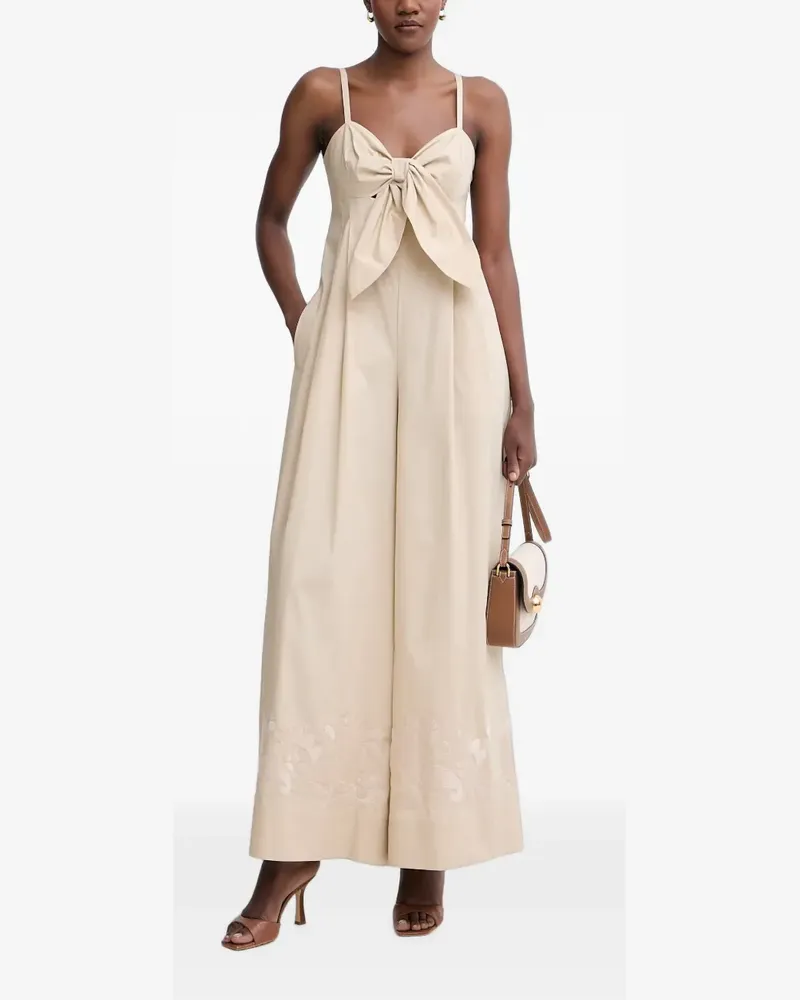 Twin-Set Bestickter Jumpsuit mit Schleife - Nude Nude