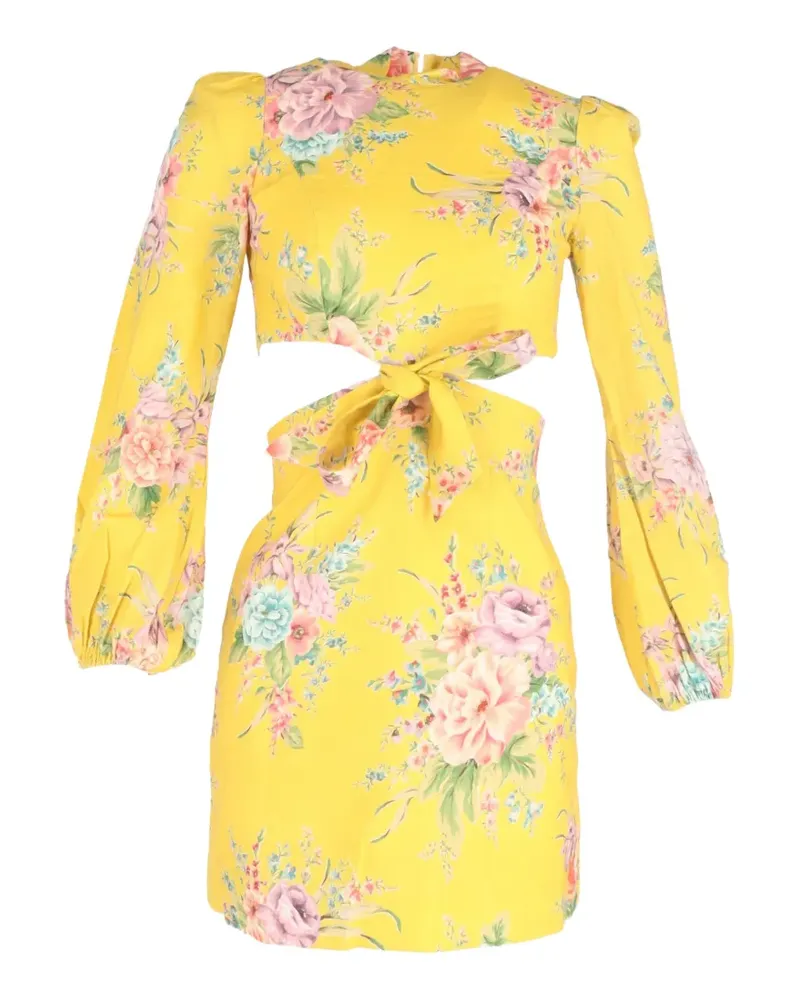 Zimmermann ZinniafFloral cut-out mini dress - Gelb Gelb